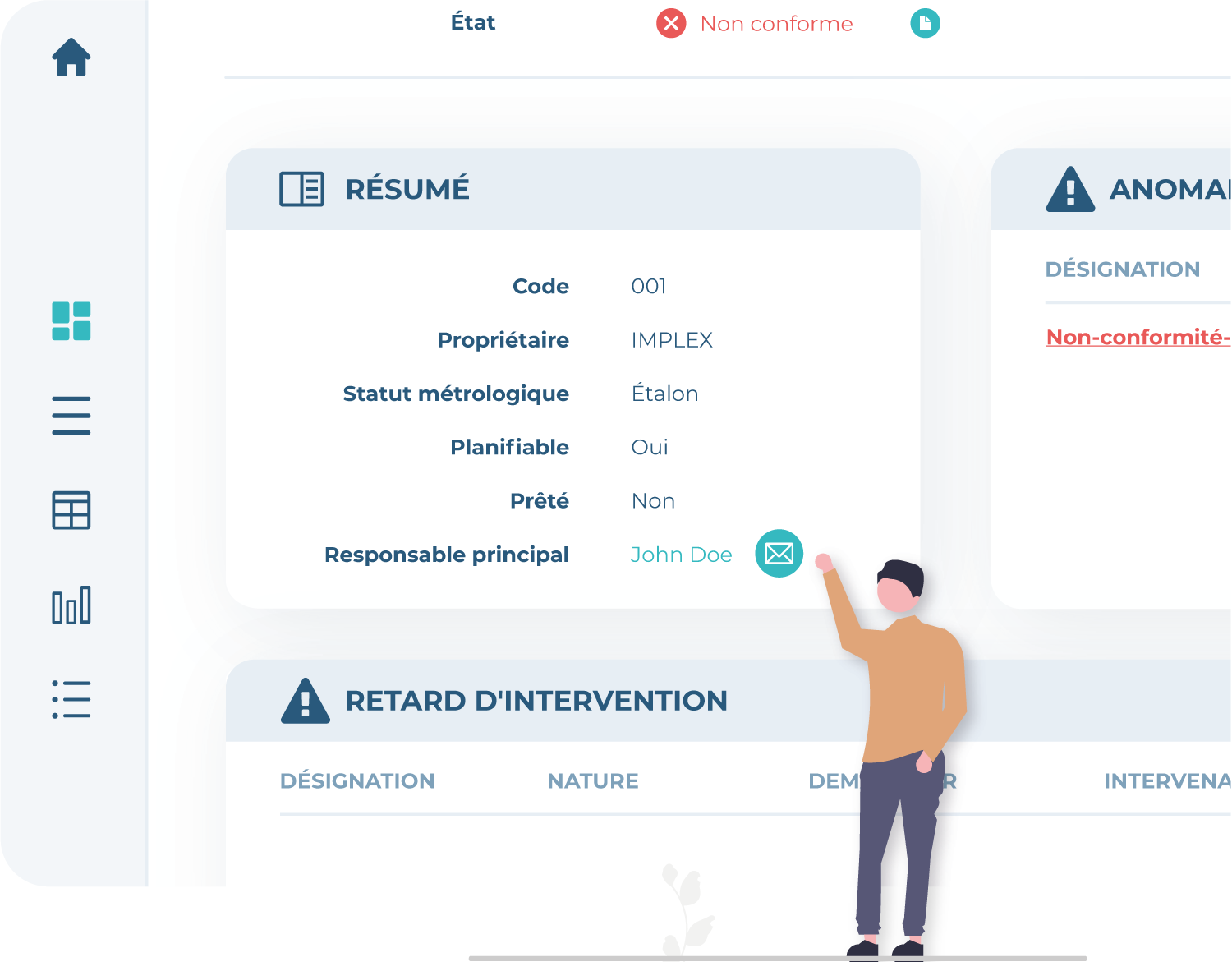 Illustration de la fonction de contact des utilisateurs sur e-Data