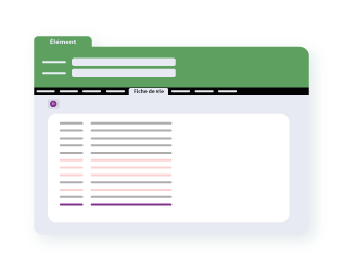 Illustration de la fiche de vie d'un élément optimisé avec OPPERET